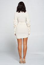 Load image into Gallery viewer, Ryan Ruched Dress- Cream - Feminine Fashion Boutique
