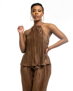 Chocolate Woven Set - Feminine Fashion Boutique