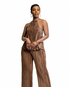 Chocolate Woven Set - Feminine Fashion Boutique