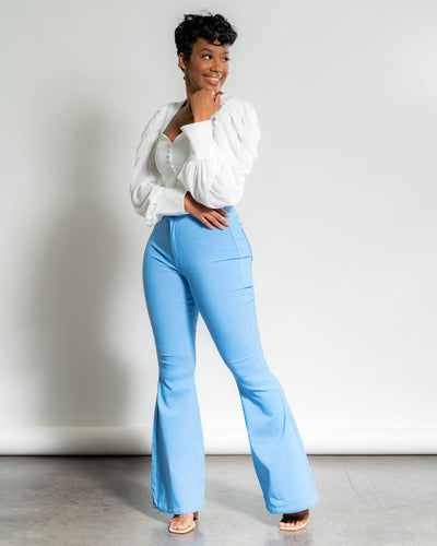 Tight and Right Bellbottoms - Light Blue - Feminine Fashion Boutique